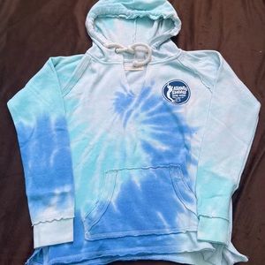 Blue Tie Dye Hoodie Size small
